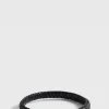 Navy Braided Leather Bracelet With Sterling Silver Closure