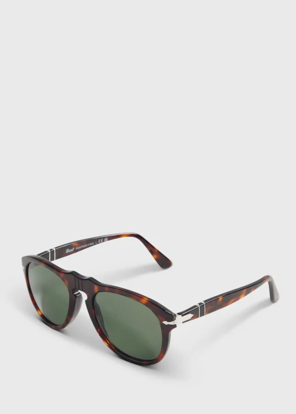 Persol® 649 Havana With Crystal Green Lens