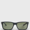 Persol® Black Sunglasses With Green Lens