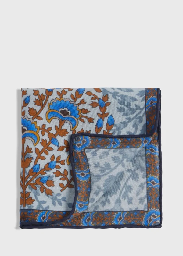 Printed Floral Tree Pocket Square