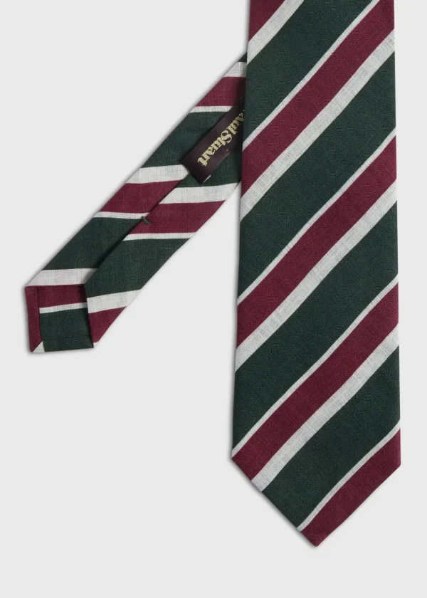 Printed Linen Three Color Stripe