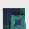 Printed Silk Color Block Pocket Square