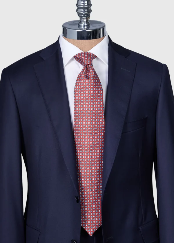 Printed Silk Floral Medallion Tie