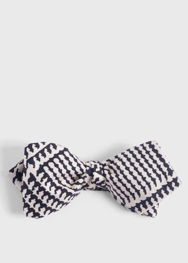 Printed Silk Glen Plaid Bow Tie