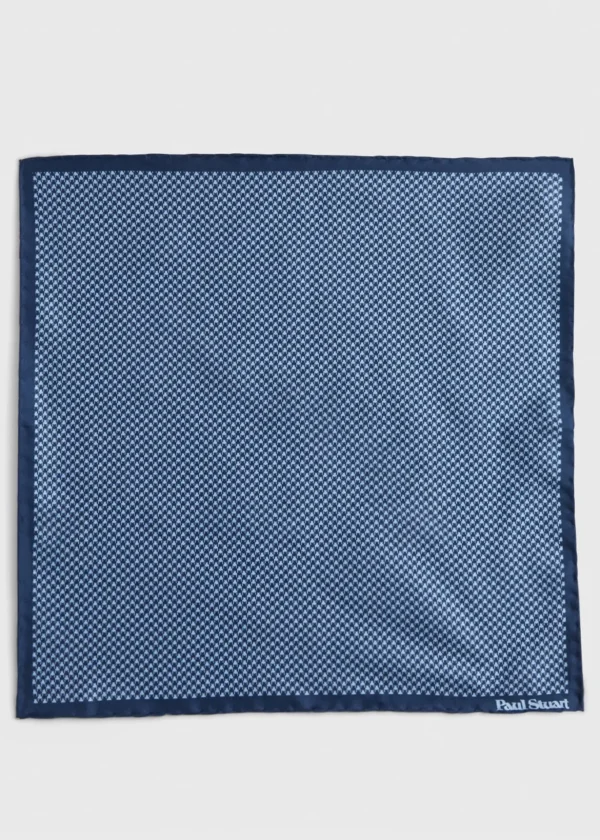 Printed Silk Houndstooth Pocket Square