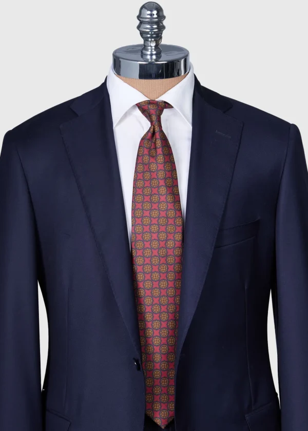 Printed Silk Madder Medallion Tie