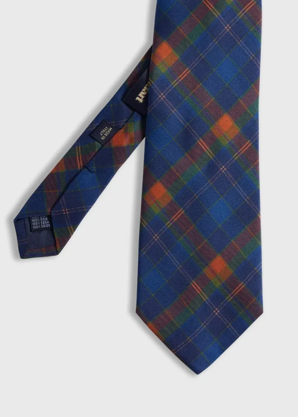 Printed Silk Madder Plaid Tie