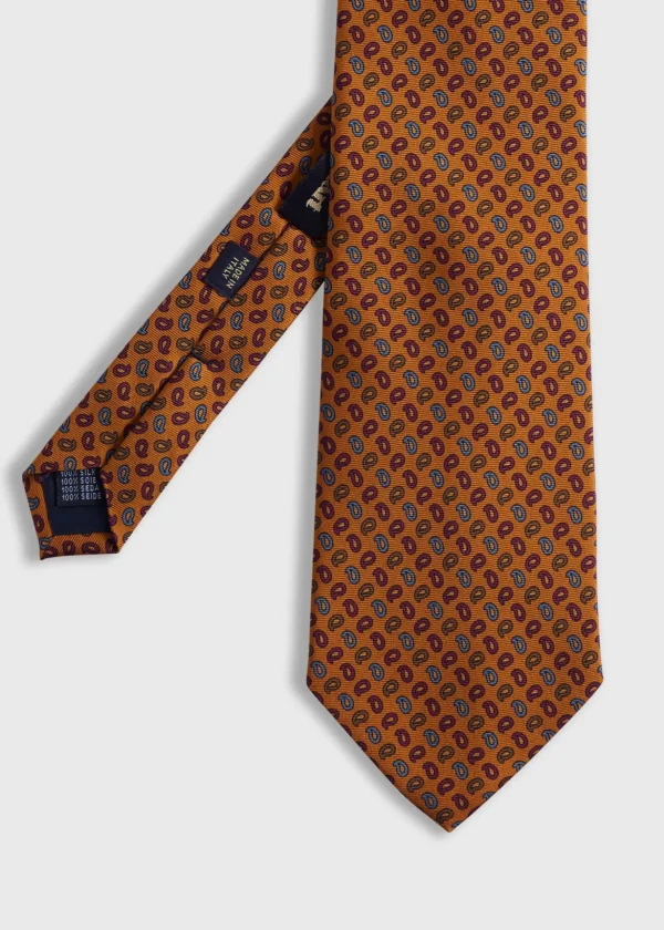 Printed Silk Madder Tossed Pine Tie