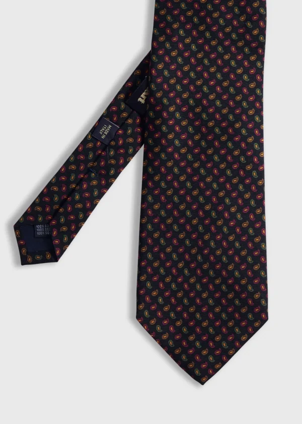 Printed Silk Madder Tossed Pine Tie