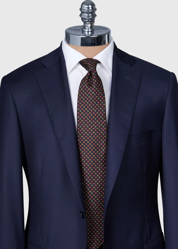 Printed Silk Madder Tossed Pine Tie