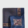 Printed Silk Medallion And Paisley Pocket Square