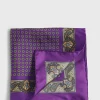 Printed Silk Medallion And Paisley Pocket Square
