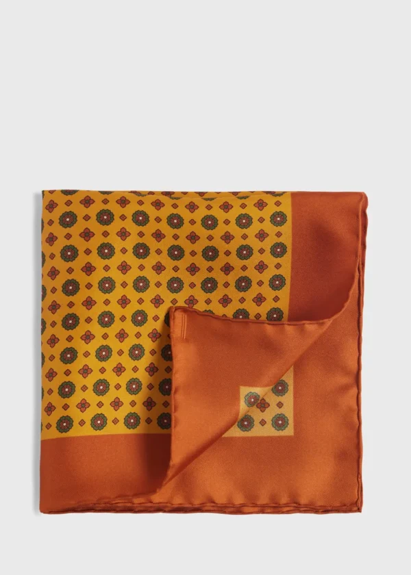 Printed Silk Medallion Pocket Square