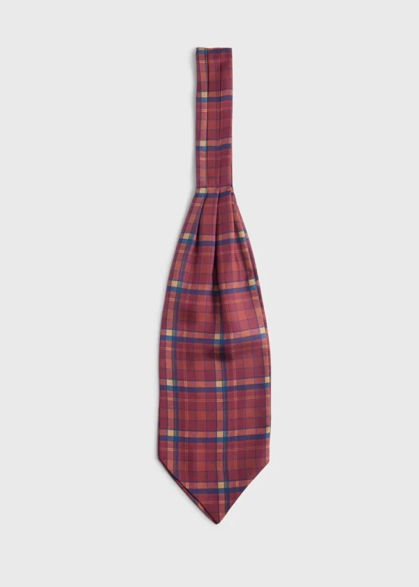 Printed Silk Plaid Ascot