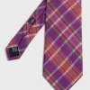 Printed Silk Plaid Tie