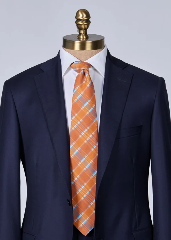 Printed Silk Plaid Tie