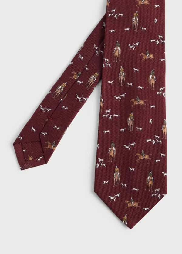 Printed Silk Riding Scene Tie