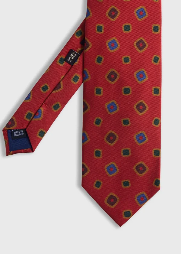 Printed Silk Tossed Square Tie