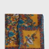 Printed Tree And Deer Pocket Square