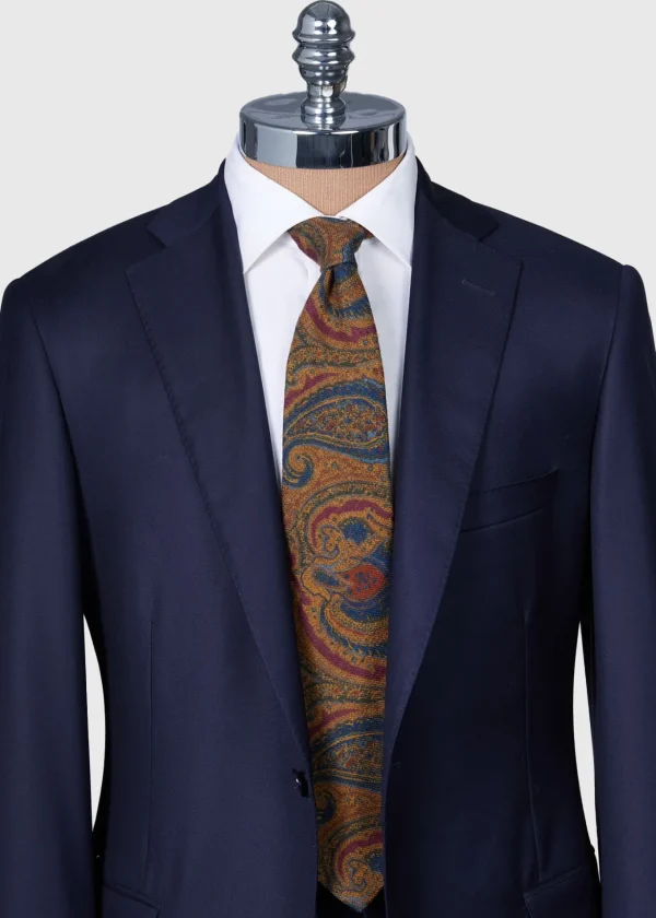 Printed Wool Paisley Tie