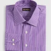Purple Chalk Stripe Dress Shirt
