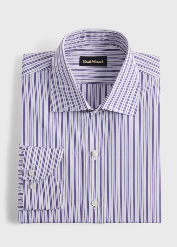 Purple Narrow Stripe Dress Shirt