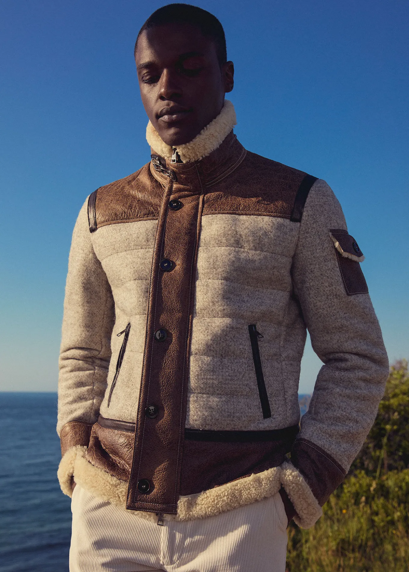 quilted_jacket_with_suede_1.webp Quilted Jacket With Suede And Shearling Trim