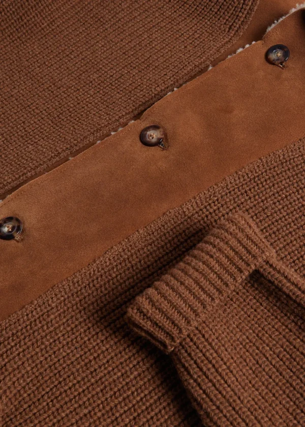 Shearling Trim Cardigan