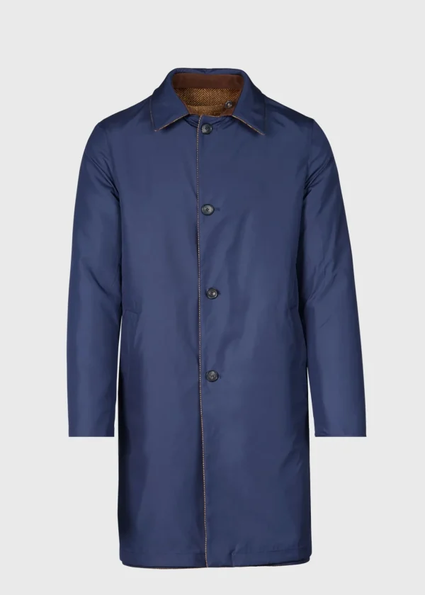 Shetland Wool Herringbone Reversible Coat