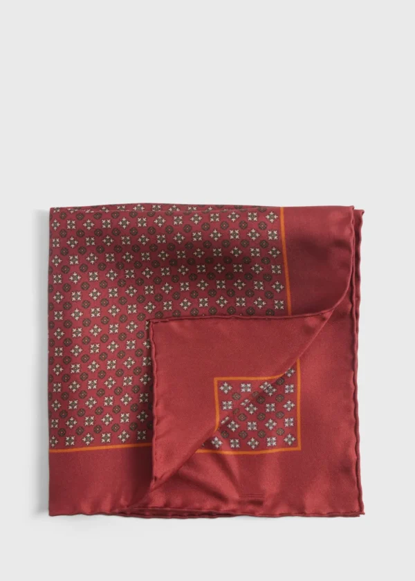 Silk Floral Medallion Pocket Square