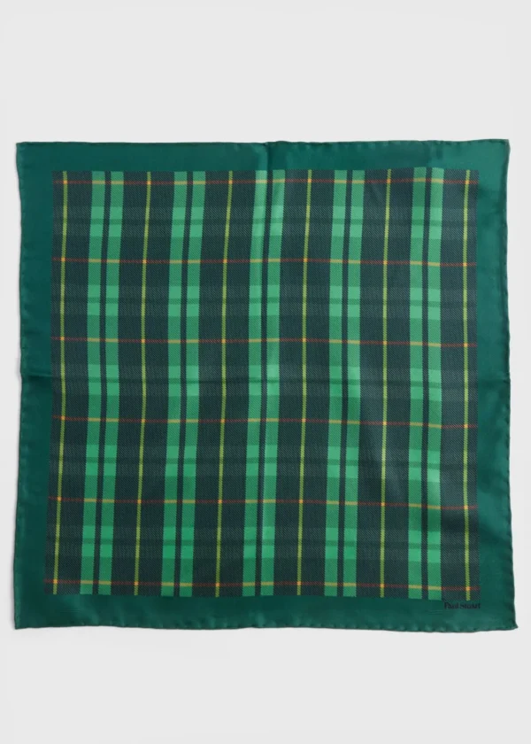 Silk Plaid Print Pocket Square