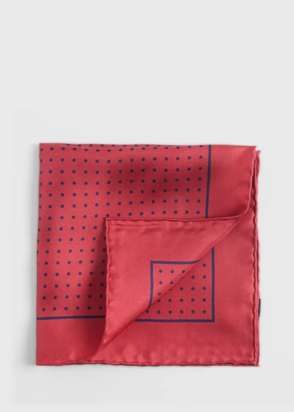 Silk Twill Dot Print Pocket Square