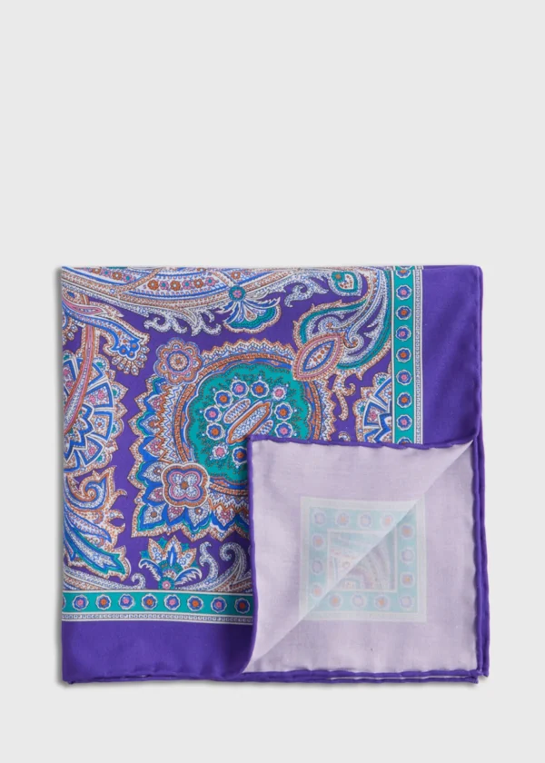 Silk Twill Paisley Pocket Square
