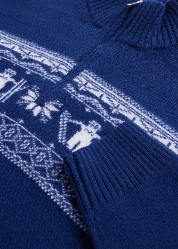 Ski Motif Quarter Zip Sweater