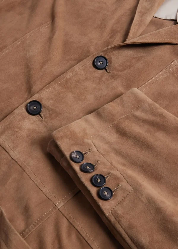 Stand Collar Suede Jacket