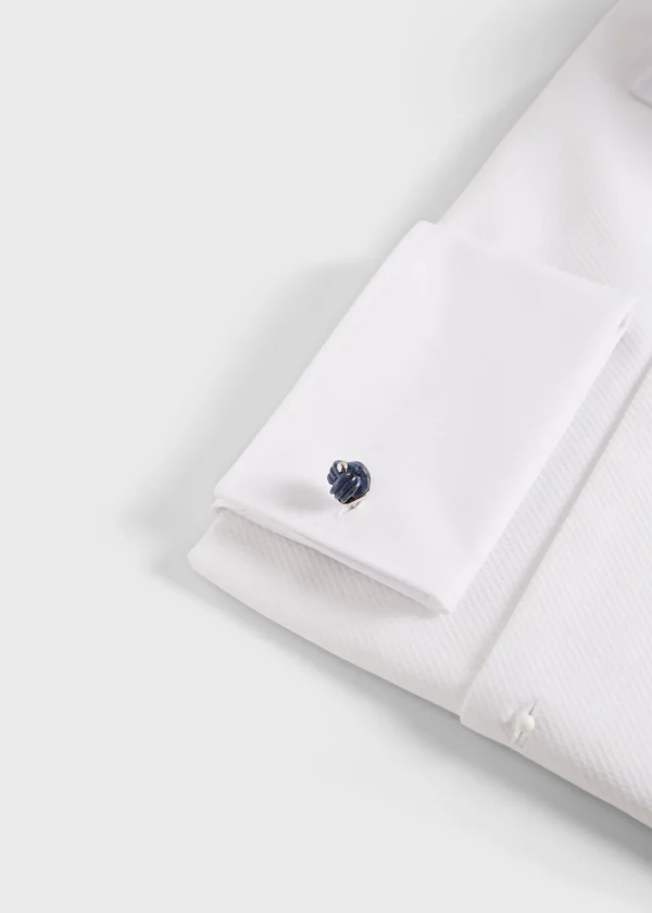 Sterling Silver With Sodalite Carved Knot Cufflinks