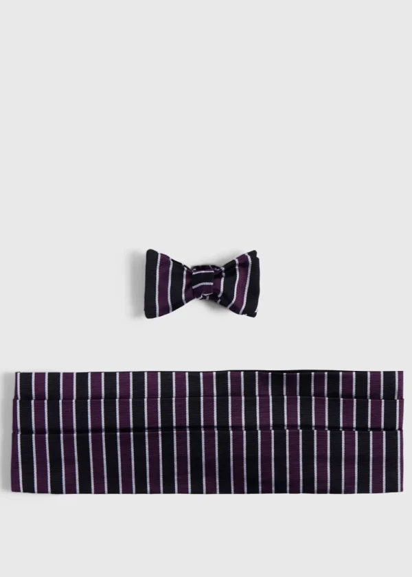 Striped Bow Tie And Cummerbund Set