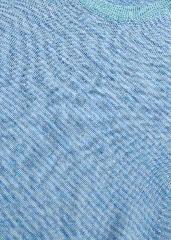Striped Short Sleeve Linen Crewneck