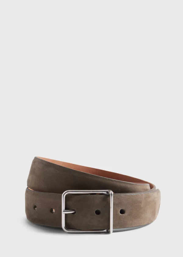 Suede Belt With Nickel Buckle