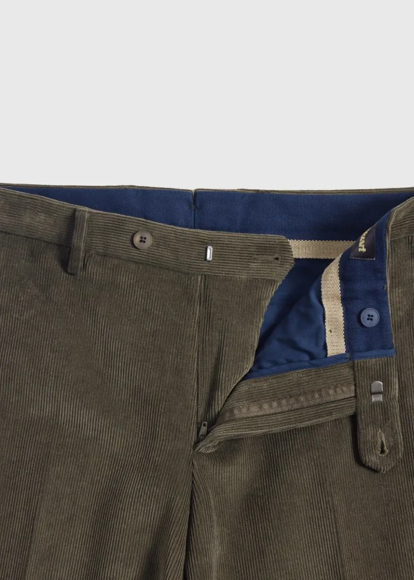 Suede Trimmed Corduroy Trouser