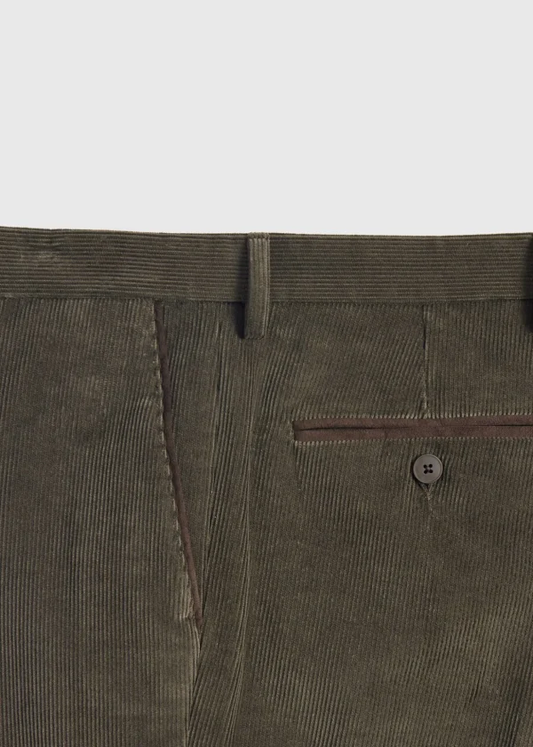 Suede Trimmed Corduroy Trouser