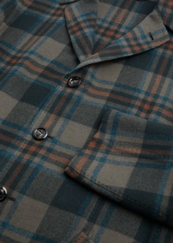 Taupe Multi Color Plaid Coat