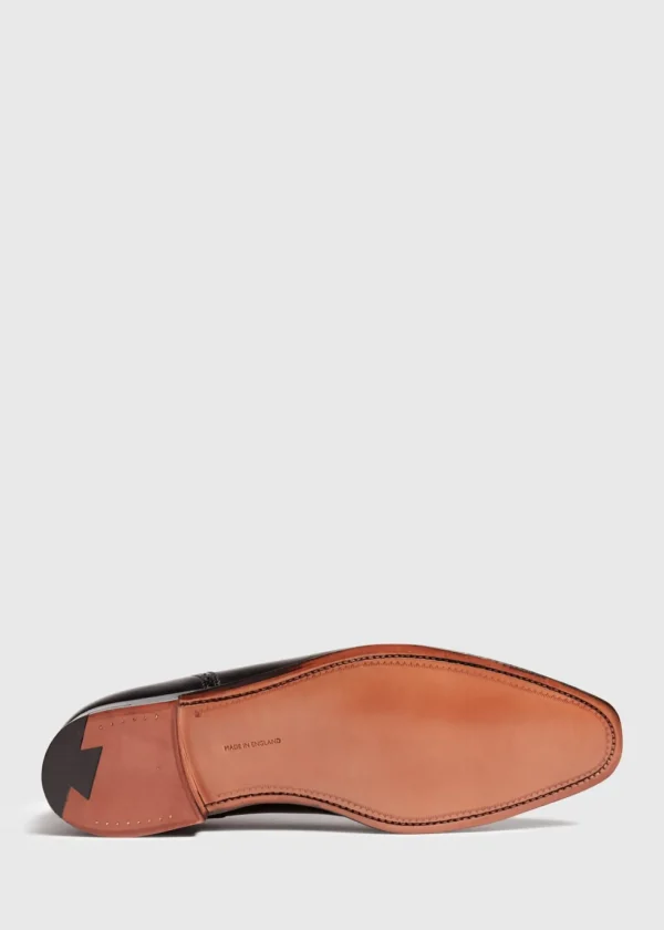 The Westbourne Black Leather Cap Toe
