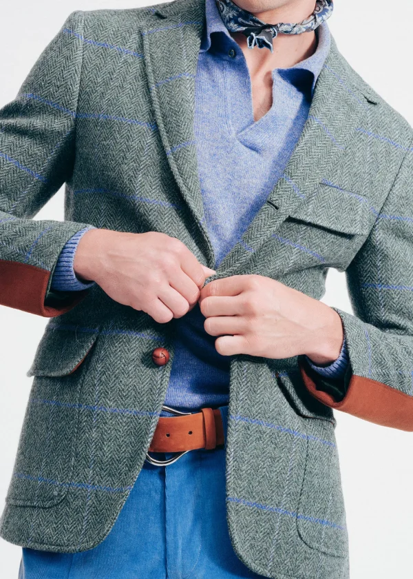 Tweed Jacket With Suede