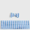 Two-Tone Striped Bow Tie And Cummerbund Set