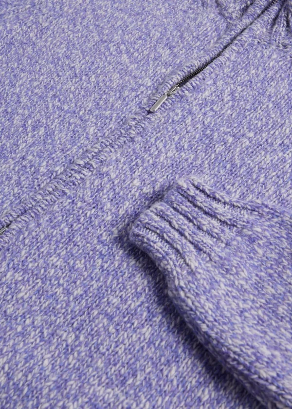 Wool & Cashmere Marled Zip Cardigan