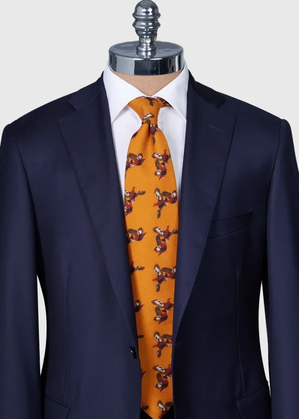 Wool & Cashmere Pheasant Print Tie