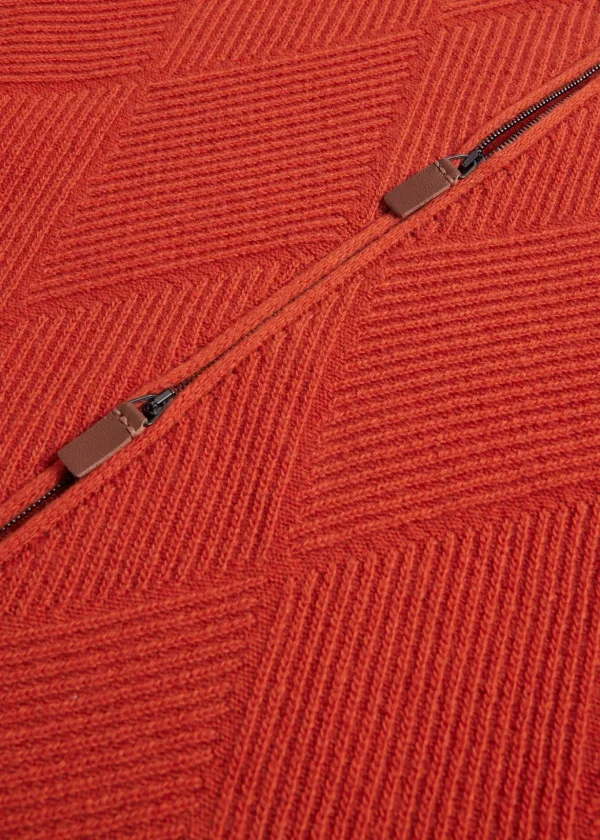 Wool And Cashmere Full Zip Jacquard Cardigan