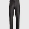 Wool Flannel Charcoal Trouser