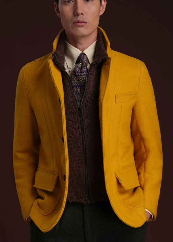 Wool Raw Edge Jacket With Gilet